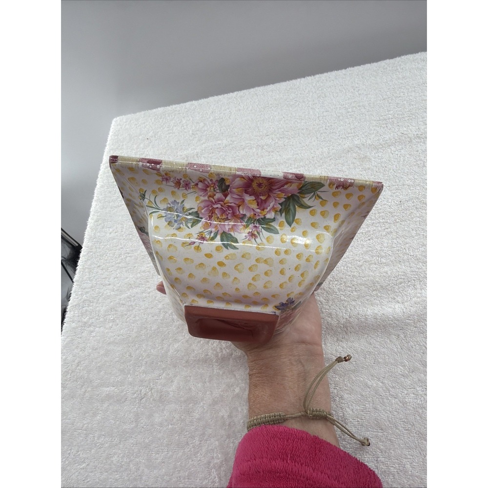 Mackenzie Childs *Retired* Torquay Frank Mustard Pattern, 6" Square Bowl Clay - Picture 5 of 8